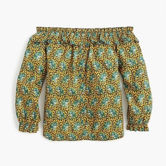 J. Crew Tops - NWT J. Crew Off-the-shoulder elephant print blouse